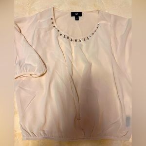 Women’s size small beaded neck sheer top.  IZ Byer